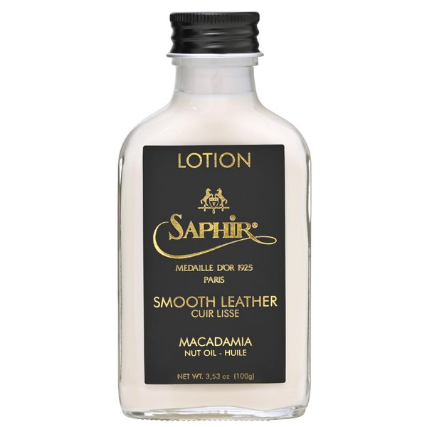 Safir Leather Products Care All-in-One Macadamia Lotion, 3.4 fl oz (100 ml), Moisturizing, Fade Resistant, Shoe Polishing, Bag, Colorless, Leather Cream, Free Size, clear