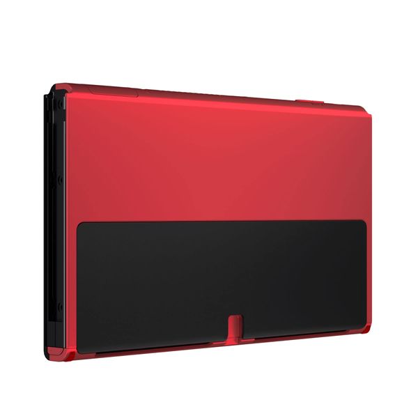 eXtremeRate Vampire Red Soft Touch Console Back Plate DIY Replacement Housing Shell Case for Nintendo Switch OLED Console – JoyCon Shell & Kickstand NOT Included
