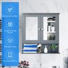 Bathroom Wall Mounted Medicine Mirror Cabinet Durable Adjustable w/Storage Shelf