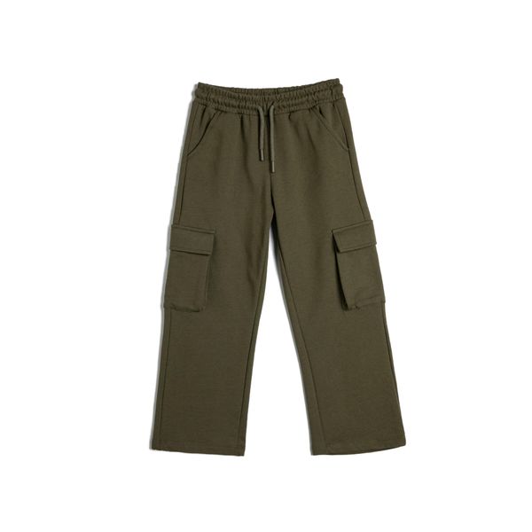 Koton Boys's Basic Cargo Drawstring Soft Interior Sweatpants, Khaki (879)