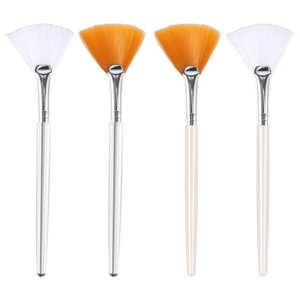 SAVITA 4Pcs Face Mask Brushes Fan Brushes Soft Facial Brushes Tools Makeup Brushes for Peel, Sleeping Mask, Mud Mask Makeup