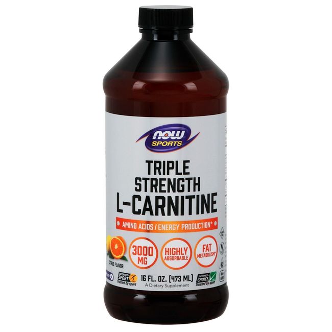 NOW Foods L-Carnitine, Triple Strength Liquid, 3000mg, 16 fl oz