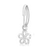 Tuscany Silver Women's Sterling Silver Flower Drop Single Hoop Earring