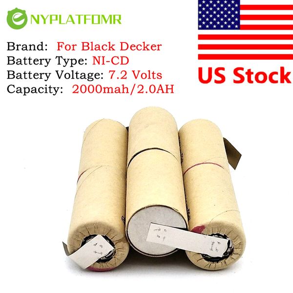2000mAh for Black Decker 7.2V Ni-CD Battery pack CD vacuum cleaner SV600