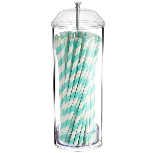 Youngever Straw Dispenser, Plastic Straw Holder with Lid