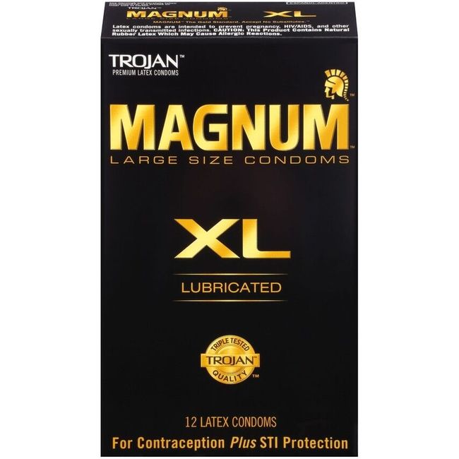 Trojan Magnum XL Extra Large Lubricated Condoms - 12 Pack