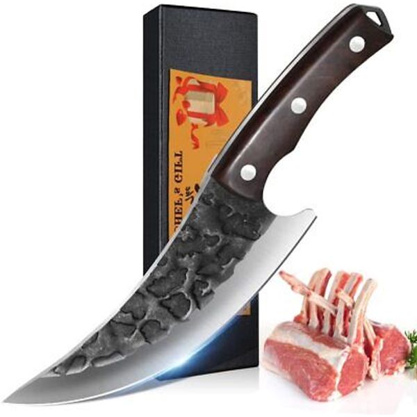 Serbian Chef Knife Forged Kitchen Butcher Boning Cleaver Hunting Slicing Knife