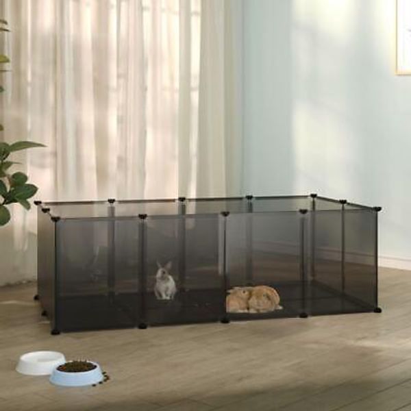 Spacious Black Small Animal Cage 56.7x29.1x18.3 PP Steel for Pets