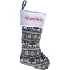 Personalised Christmas Stockings – Custom Knit Fair Isle Embroidered Christmas Stocking with Name Satin Lining - Choose from 4 Designs (40cm) Xmas Decoration Family Adults (Navy)