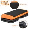 43'' Exercise Aerobic Step Platform Adjustable Fitness Stepper w/4 Risers Orange