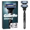 Gillette Mach3 Razor For Men, 1 Gillette Razor, 2 Razor Blade Refills