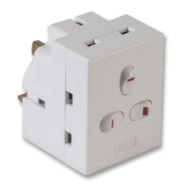 PRO ELEC - 3 Way Plug Adaptor, 13A