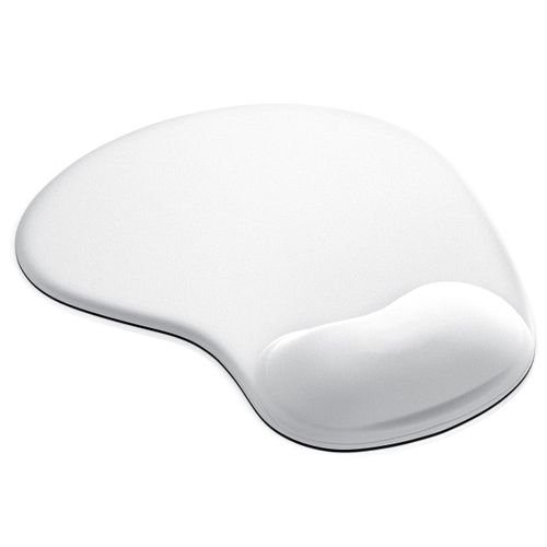 Mouse Mat WHITE ANTI-SLIP COMFORT MOUSE PAD MAT WITH GEL FOAM REST WRIST SUPPORT FOR PC LAPTOP - Compatible with Laser and Optical Mice