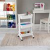 Sterilite 3 Tier Utility Rolling Organization Cart Portable Storage Bins, 3 Pack