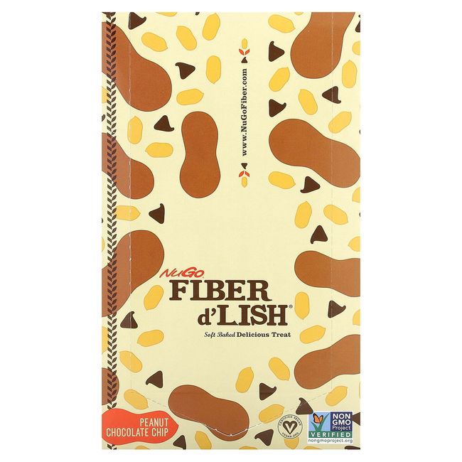 Fiber d'Lish, Peanut Chocolate Chip, 16 Bars 1.6 oz (45 g) Each