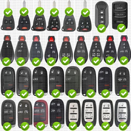 Key Fob Batteries Replacement for Jeep Dodge Ram Chrysler (300 Cherokee Caravan Town & Country Charger Compass Durango Challenger Journey Renegade Pacifica Patriot) Smart Remote Fobik