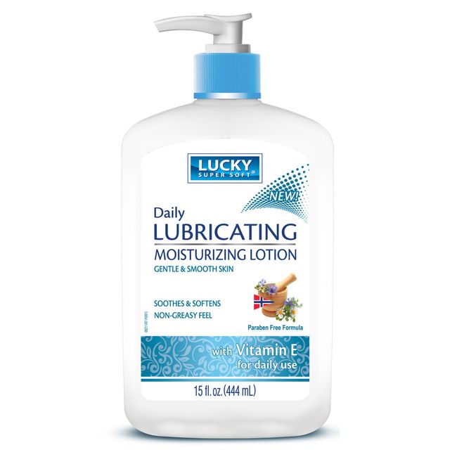 Lucky Super Soft Lubricating Lotion Vitamin E, 15 Fluid Ounce (Model: Lucky Super Soft Lotion 15oz Vitamin E)