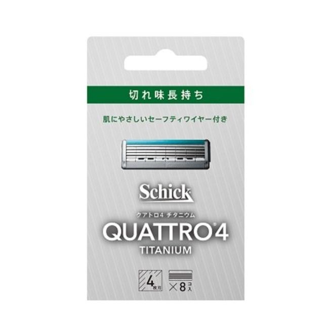 Chic Japan Co., Ltd. Quattro 4 Titanium Replacement Blades Made in Germany 4 blades with safety wire 8 pieces [Drug Pure Rakuten Market Store] [RCP]