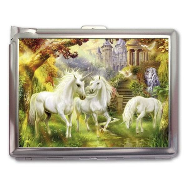 Unicorn Cigarette Case Lighter or Wallet Business Card Holder