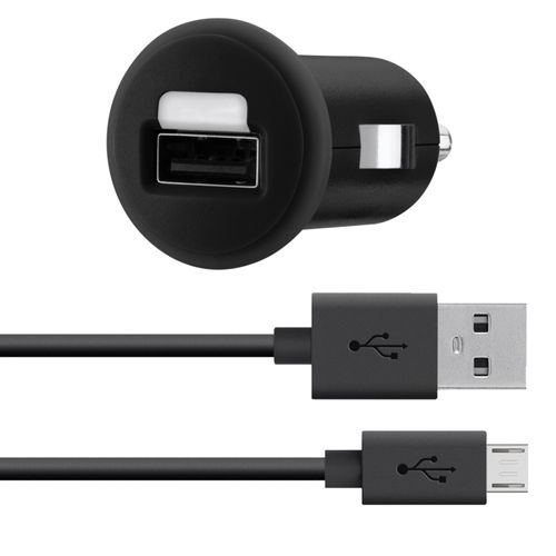 Belkin MIXIT Car Charger with 4-Foot Micro USB Charging Cable (2.1 Amp),Retail Packaging, Black