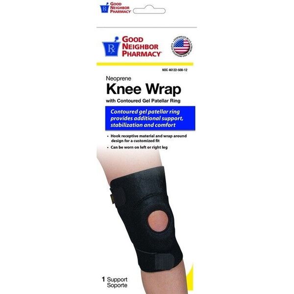 GNP KNEE SUPPORT W/GEL NEOP BLACK UNIV