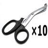 10 Pcs Black Utility Scissors 5.5" Multi-Purpose DIY EMS EMT Shears Instruments