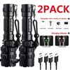 Solar Charging Flashlight 5 Modes IPX4 Waterproof Emergency Light for Hiking