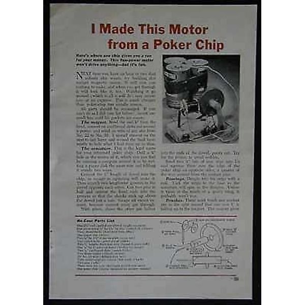 Toy Electric Motor Easy How-To PLANS Great Science Project