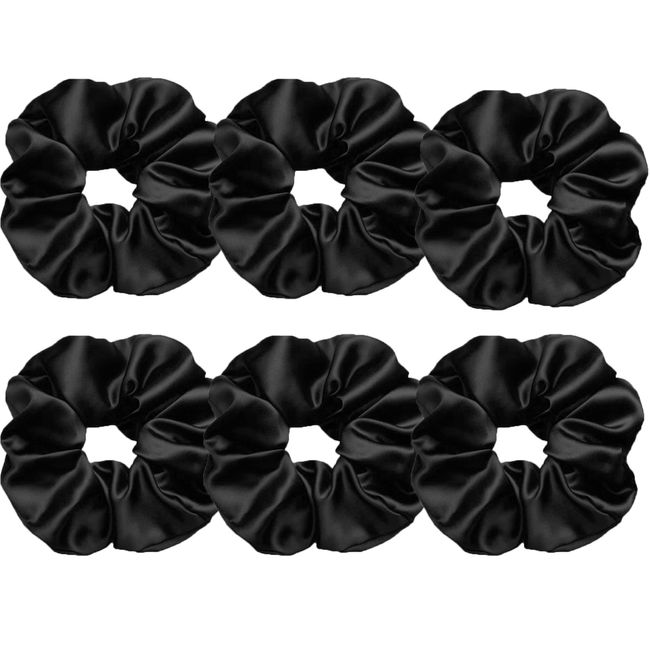 6 Pack Hair Scrunchies Elastic Hair Bands for Women Girls Soft Hair Ties Ponytail Hair Accessories for Girls and Ladies