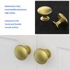 LONTAN 10 Pack Brushed Brass Cabinet Knobs Round Cabinet Hardware Gold Kitchen Door Knob Modern Cupboard Knobs Gold Knobs Brass Door Knobs for Cupboards & Draws