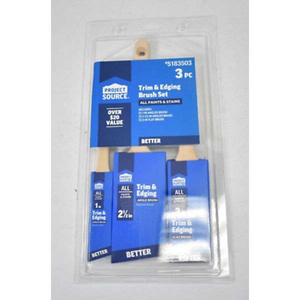 Project Source 3 Pack Better All Paints & Stains Flat/Angle Brush Set Kit