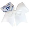 Cheer bows White US Air force Hair Bow