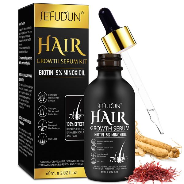 5% Minoxidil for Men and Women，Hair Regrowth Treatment for Scalp Hair Loss Hair Thinning, Natural Hair Growth for Thicker Longer Fuller Healthier Hair 2.02 oz