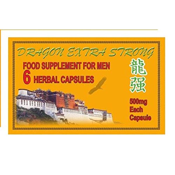 Dragon Extra Strong Herbal Capsules x 6 Male Tonic Aid Performance …