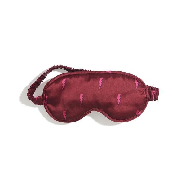 Marine Layer Washable Silk Sleep Mask in Rhododendron Lightning Bolt Print