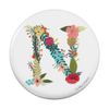 Letter N Floral Monogram Initial Kitchen Refrigerator Locker Button Magnet