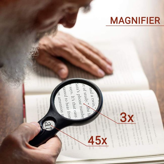 Magnification 3X Handheld Coin Magnifying Glass With LED Light