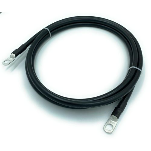 6 Gauge Marine Grade Battery Cables, USCG and ABYC Approved, 1-15ft Lengths, Heavy Duty Tinned Lugs, Fully Assembled and Made in The USA (Black,8ft,3/8 Lugs)