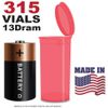 315 Translucent Red Vials - 13 DRAM Pop Top Bottle - Smell Proof Containers