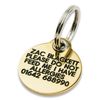 REINFORCED deeply engraved solid brass 27mm circular dog tag