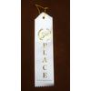 3rd Place (White & Gold) Award Ribbons with a Card & String (24 Pack)