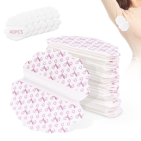 SWOUEKO 40 Stück Achselpads, Selbstklebend Achsel Schweiß Pads, Baumwolle Komfortabel Einweg Unsichtbare Schweißpads Achseln Anti Schwitzen für Damen Und Herren Perfekte Passform Underarm Sweat Pads