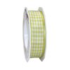 Präsent - Vichy Wired Ribbon Lime-White 25 mm Width, 20 m Length