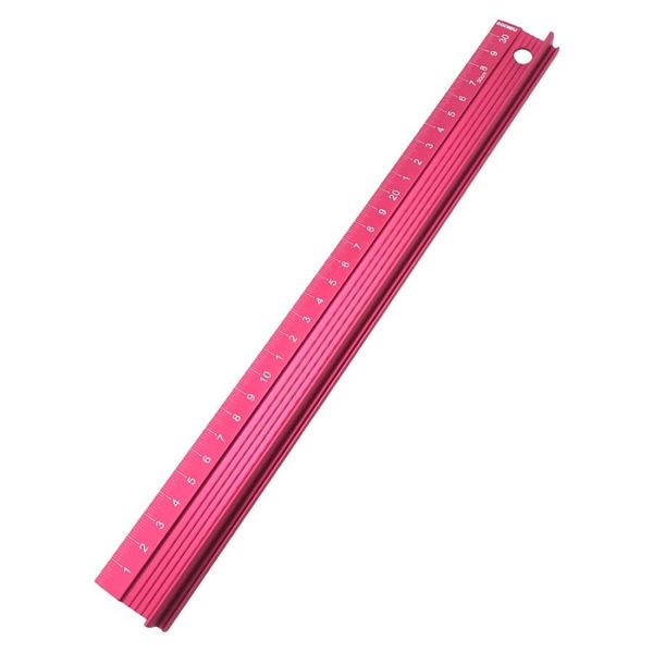 Drafting ruler, cutter guide, 30cm ruler, aluminum, unbreakable, non-slip, easy to hold (red)