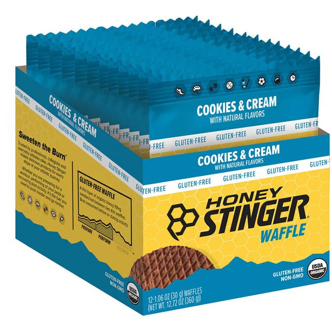 Honey Stinger Gluten Free Organic Waffle - Cookies and Cream, Box of 12