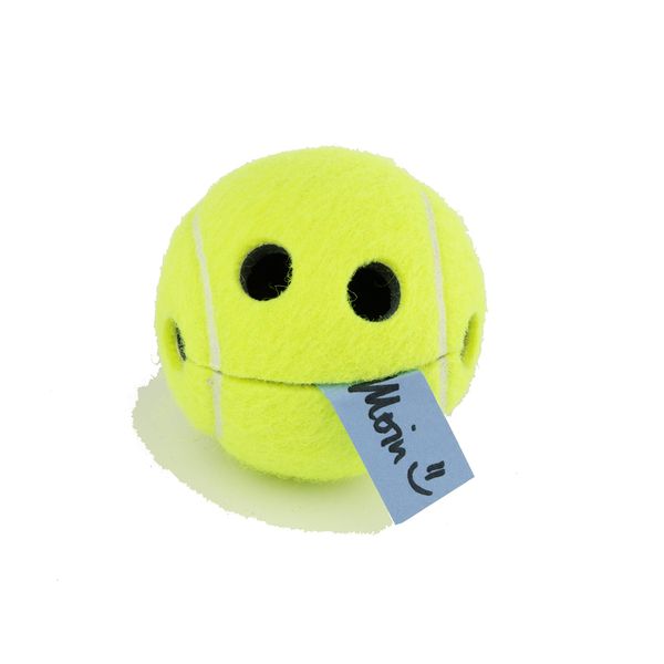 PIGALLUME - Notizhalter 1 Stück - lustig einzigartiger Smile Happy Tennisball mit hochwertigem Saugnapf in transparenter Geschenkbox Tennis Originalprofitennisball DUNLOP Geschenkidee Aufbewahrung