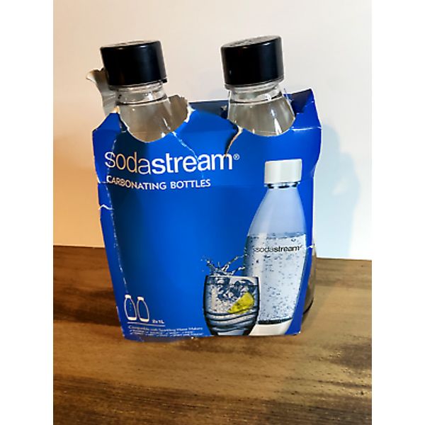 NEW* Soda Stream 2 Pack Sodastream Reusable Carbonating Bottles 1 L • Black Cap