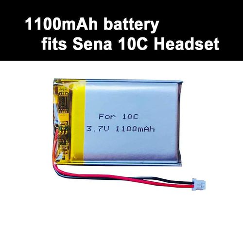 AOLIKES 3.7v 1100mAh Battery Replacement for Sena 10C,10C Pro Motorcycle Bluetooth Headset Helmet intercom - Sena X1 Battery Replacement, Plug and Play