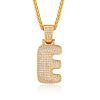 U7 Chunky Letter E Pendant Initial Necklace Men's Jewellery