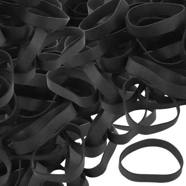 Tactical Rubber Bands Size #84 (3 1/2'' x 1/2''), 50 Pcs Black Thick Large Extra Wide Strong Heavy Duty Rubber Bands Heat Cold UV Resistant for Hunting Hiking Backpacking Camping Survival (50)